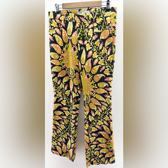Bright Zara 70’s Paisley Print Large Pants - Picture 4 of 6